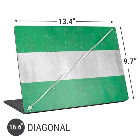 Nigeria Flag Distressed Universal Laptop 16.6in (13.4 x 9.7in) Skin